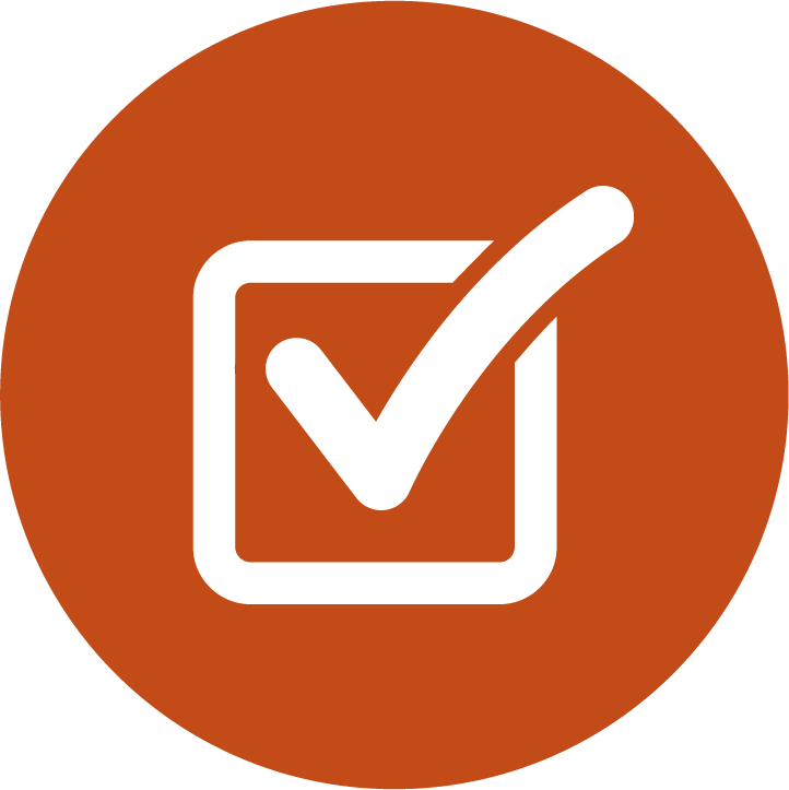 Small Button showing tick box checklist