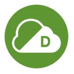 Graphic of green and white cloud symbol and letter D used on Clean Air Zone signage for Class D Zones